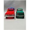 Image 2 : 2 Vintage Placstic Toy Trucks (1) is processed Plastic USA (1) unmarked