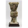 Image 2 : Chinese Old White Jade Square Vase with Stand