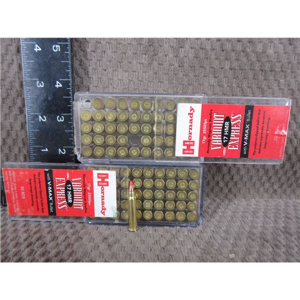 17 HMR 17gr V - Max Hornady - 1 Box of 50, 1 Box of 49