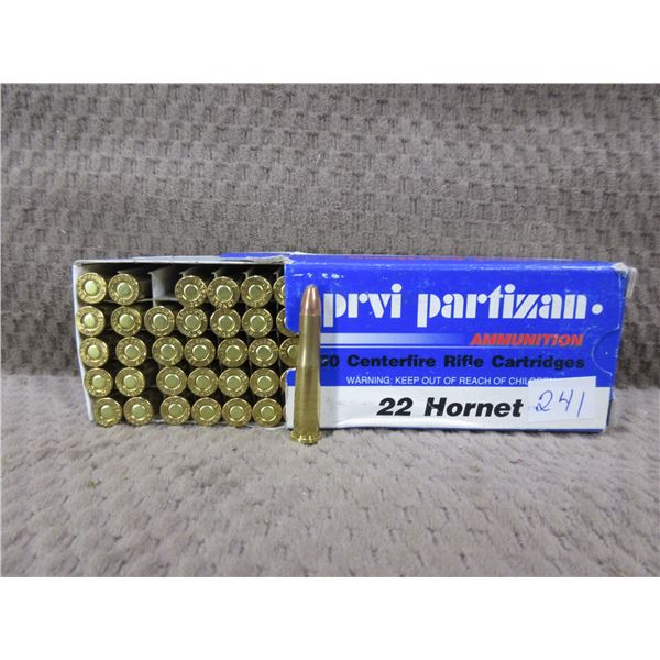 22 Hornet 45gr SP PRVI Partizan - Box of 50