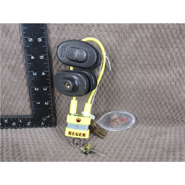 1 Ruger Cable Lock, 2 Trigger Locks - With Keys