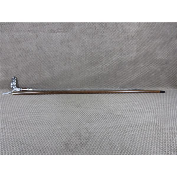 Sword Cane 19th Century - With Silver Metal Pommel