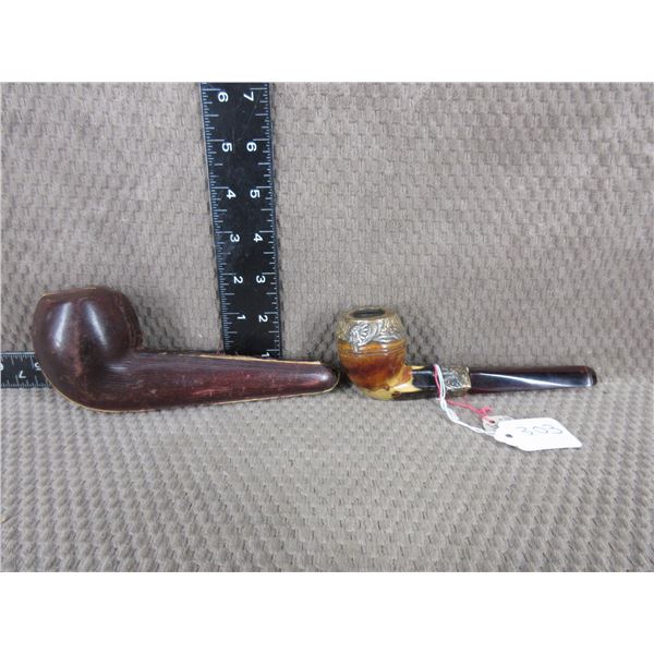 Meerschaum Pipe - 1890's - Rolled Gold and Silver