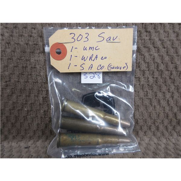 Collector Ammo - 303 Savage  1 UMC, 1 WRA Co, 1 SA Co