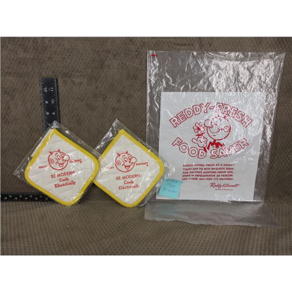 Reddy Kilowatt 1960's Pot Holder and Food Saver Bag