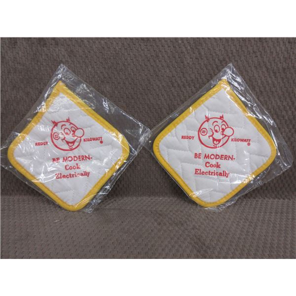 2 - Reddy Kilowatt 1960's Pot Holders - New in Bag
