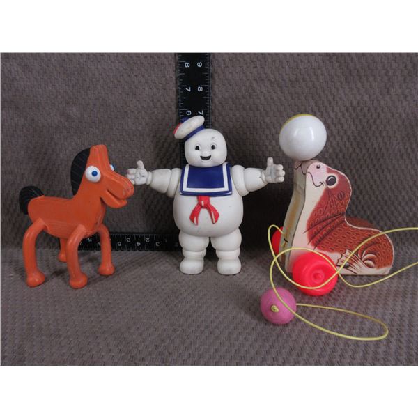 Vintage Toys - Pokey, Stay Puft, Seal Pull Toy