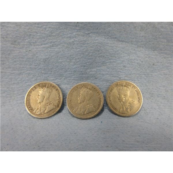 3 - 10 Cent Canadian - 1933, 1936, 1932