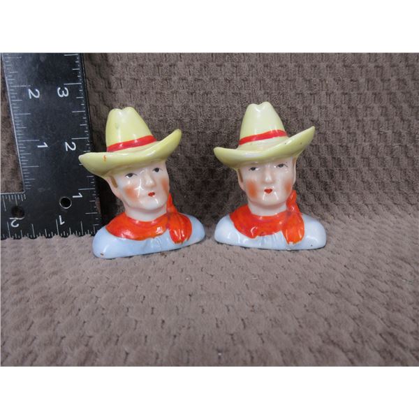 Porcelain Cowboy Salt & Pepper Shakers