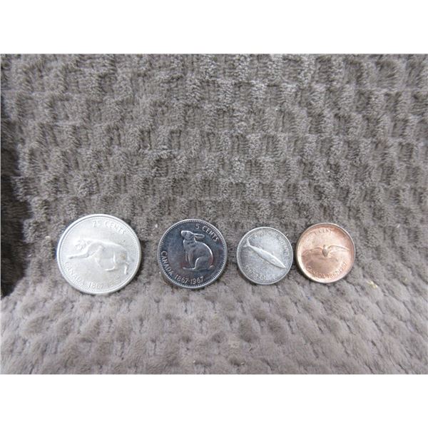 Canadian Centennial - 1 Cent, 5 Cent, 10 Cent, 25 Cent