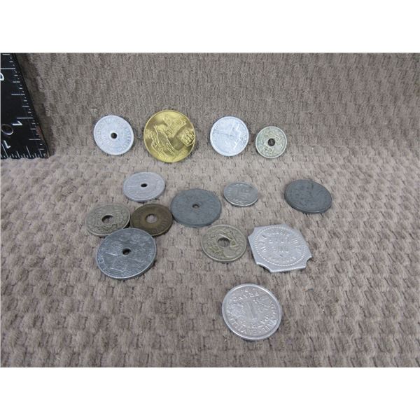 14 Various World Coins & Tokens
