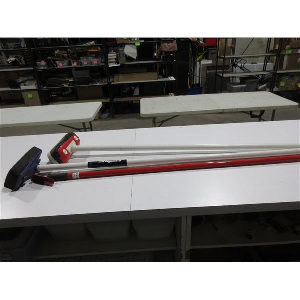 2 Curling Brooms and Push Stick