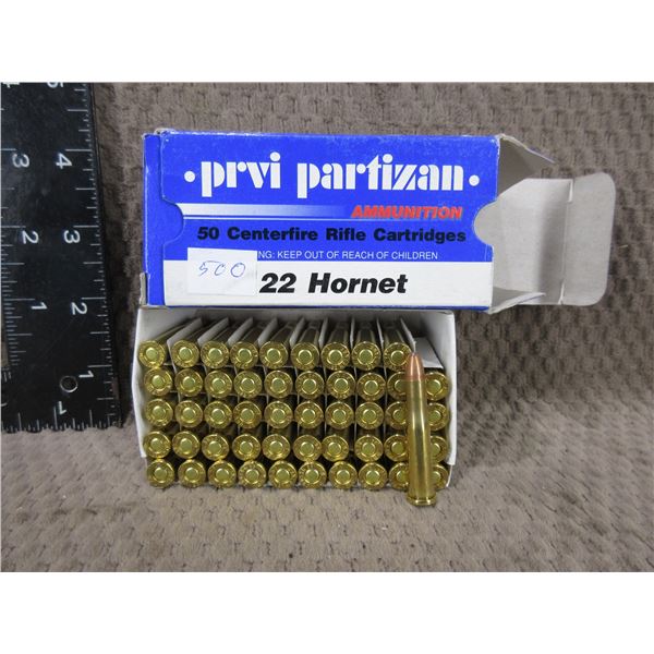 22 Hornet 45gr SP PRVI Partizan - Box of 50