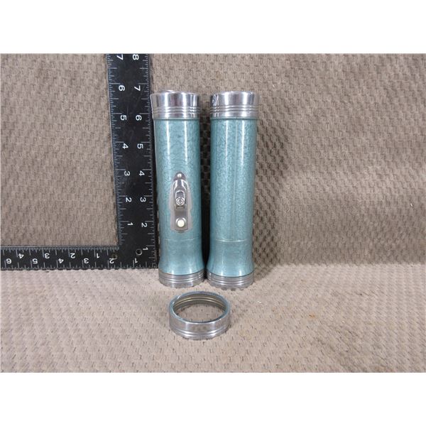 2 - Antique Flashlights - Ruby Brand - Made in Hong Kong