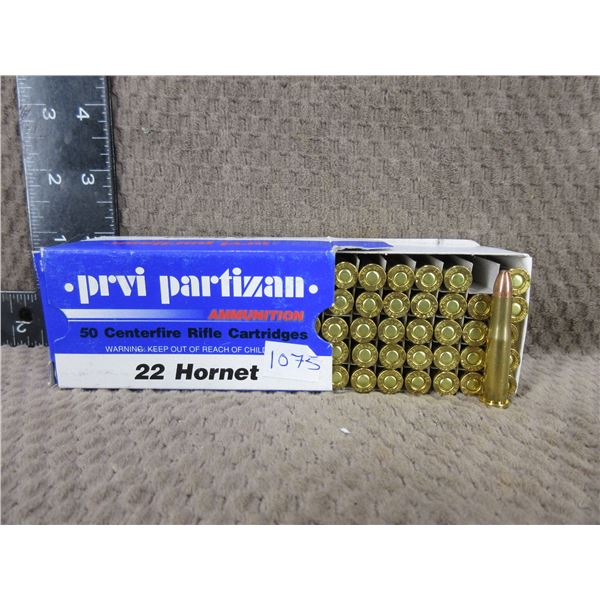22 Hornet 45gr SP PRVI Partizan Rimfire Cartridges