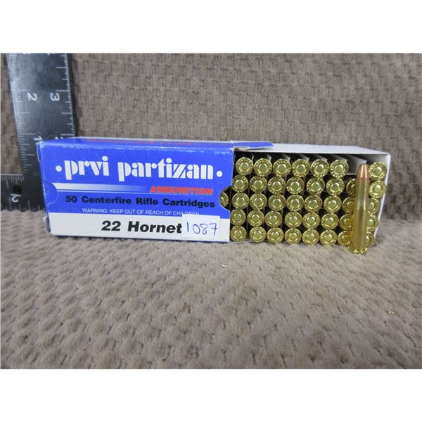 22 Hornet 45gr SP PRVI Partizan Rimfire Cartridges