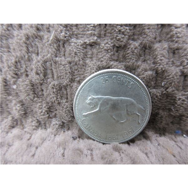 Canadian Confederation 25 Cent Piece - 1867 - 1967