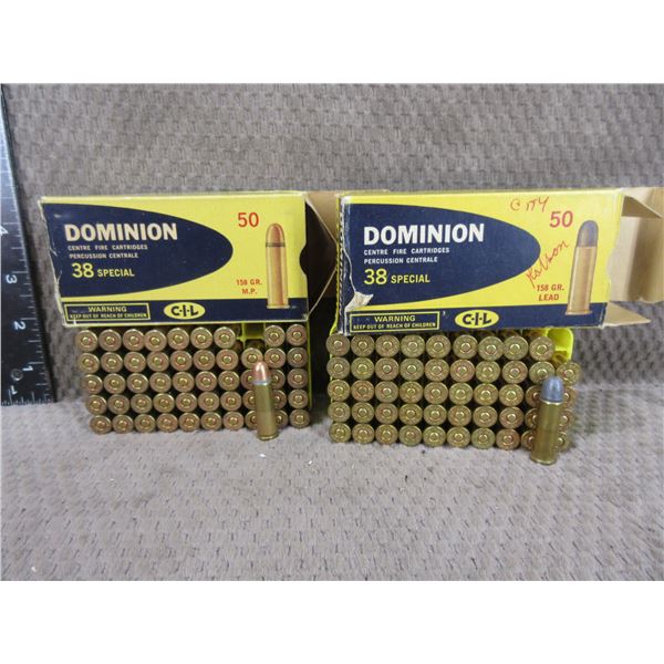.38 Special 158gr CIL Dominion Centerfire Cartridges