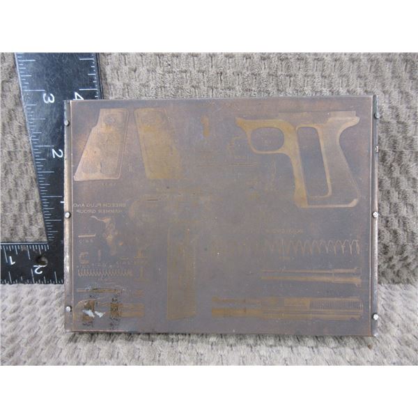 Vintage Printing Plate of 1917 Savage Arms SA Pistol