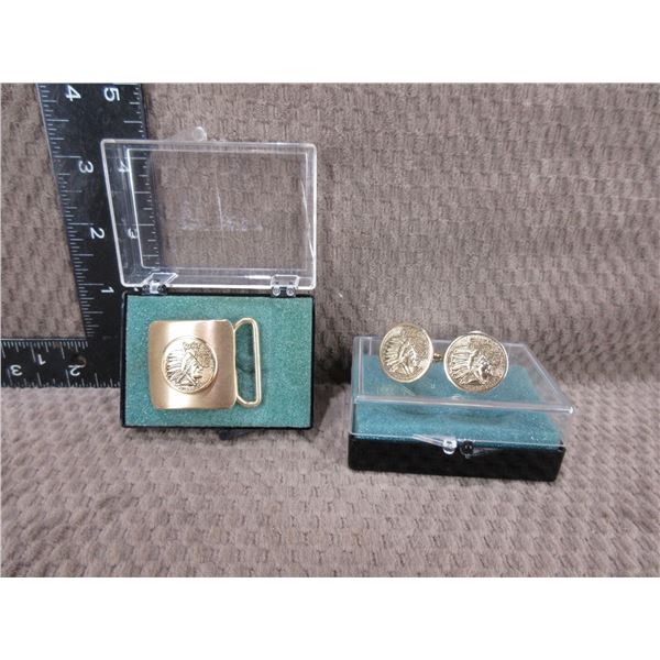 Savage Arms 75th Anniversary Cufflinks & Belt Buckle