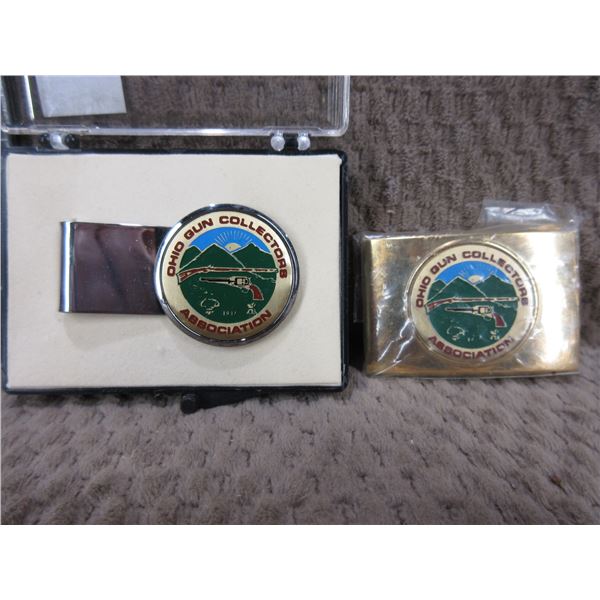 Ohio Gun Collectors Ass. Money Clip & Belt Buckle