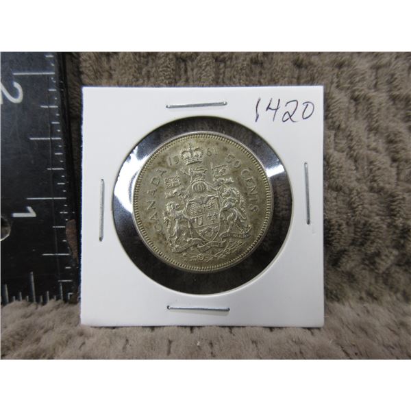 1961 Canada 50 Cent - 800 Silver