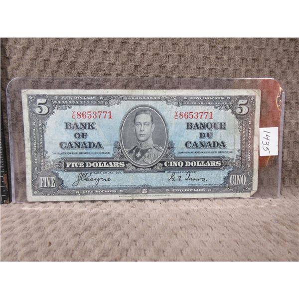 1937 - Canada 5 Dollar Bill