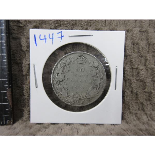 1917 Canadian 50 Cent Piece - .800 Silver
