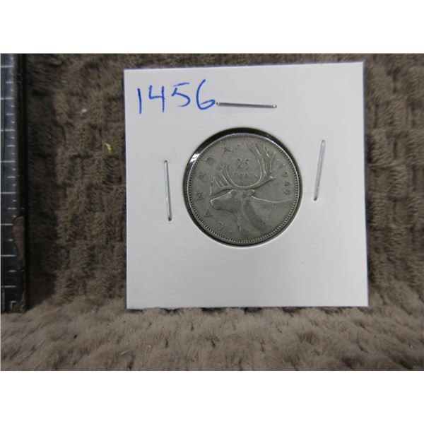 1949 Canadian 25 Cent Piece - .800 Silver