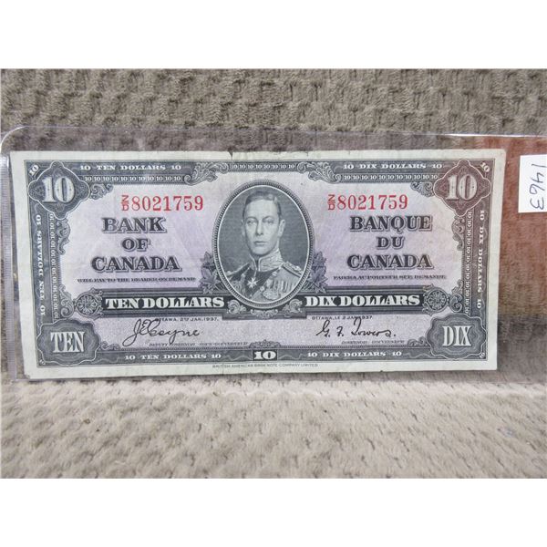 1937 - Canadian 10 Dollar Bill