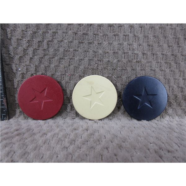 3 - Vintage Clay Poker Chips