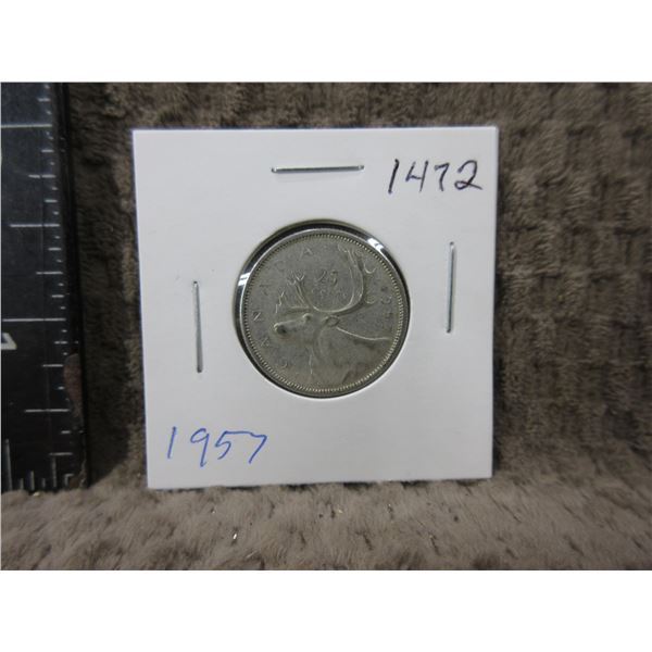 1957 - Canadian 25 Cent Piece - .800 Silver