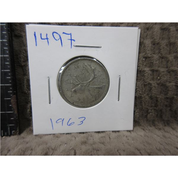 1963 - Canadian 25 Cent Piece - .800 Silver