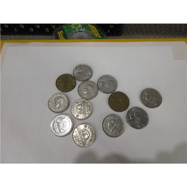 12 Nickels - 1937, 1938, 1939, 1940, 1941, 1942 x 2, 1943