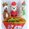 Image 1 : PACK OF 3 RUBBER CHRISTMAS SQUEEKER DOG TOYS
