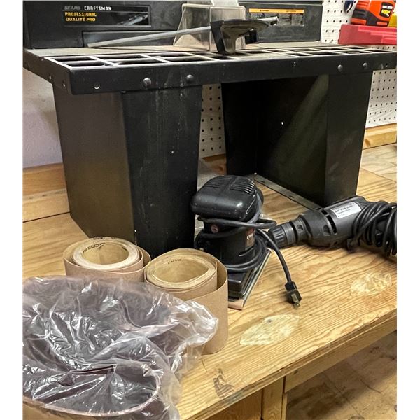 Craftsman Professional Router Table - 3/8  drill - Craftsman Sander with sanding paper