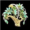 Image 1 : Natural Colombian Emerald Chr-Diopside Sapphire Brooch