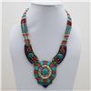 Image 1 : Tibet Hand Made Natural Turquoise & Coral Necklace