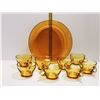 Image 1 : SET OF 9 VINTAGE AMBER GLASSWARE
