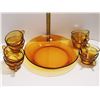 Image 2 : SET OF 9 VINTAGE AMBER GLASSWARE