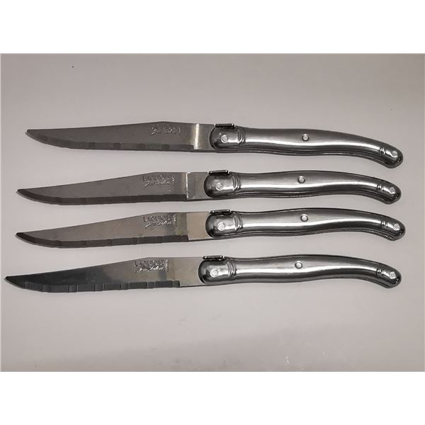 LOT OF 4 LAGUIOLE JEAN DUBOST STEAK KNIVES