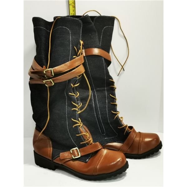BRAND NEW WOMENS SIZE 42 DEMIN AND BROWN BOOTS