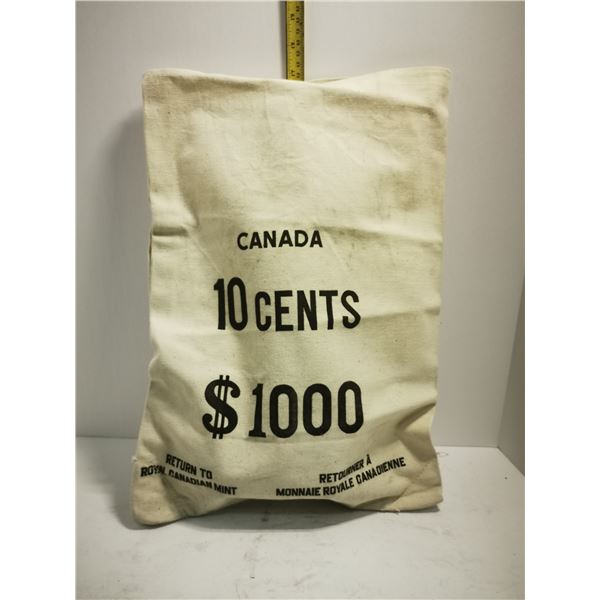 OLD ROYAL CANADIAN MINT 10 CENTS CANVAS BAG
