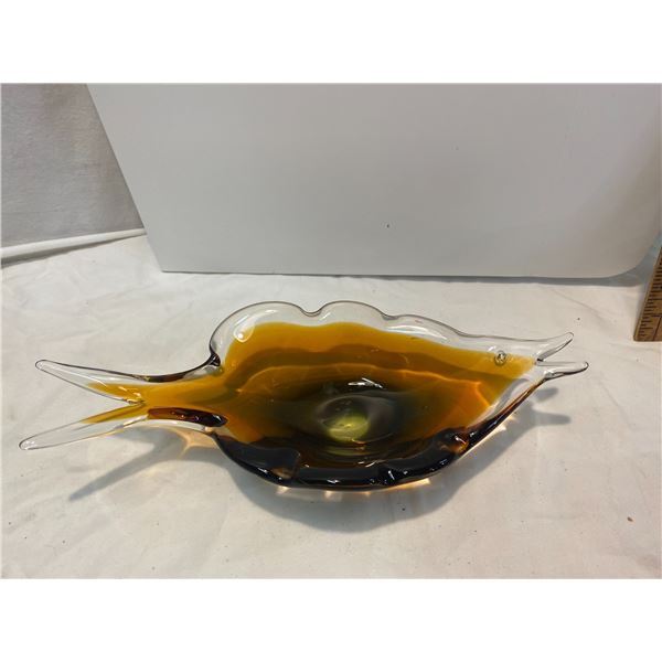 Art glass fish dish