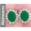 Image 1 : 4.04 ct Emerald & Diamond Earrings 14kt Gold