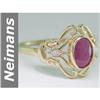 Image 1 : Vintage .97 ct Ruby & Diamond Ring 14kt Gold