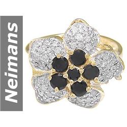 1.15 ct Black & White Diamond Ring 14kt Gold