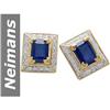 Image 1 : 5.29 ct Sapphire & Diamond Earrings 14kt Gold