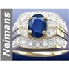 Image 1 : 1.86 ct Sapphire & Diamond Gents Ring 14kt Gold