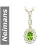 Image 1 : 1.55 ct Peridot & Diamond Necklace 14kt Gold